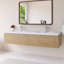 Meuble-lavabo mural simple 72 po avec lavabo à surface solide blanc brillant-890349803
