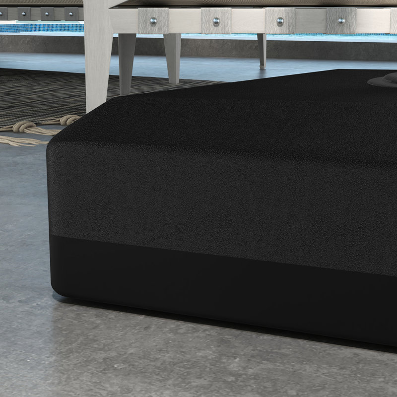 Base de parasol en porte-à-faux robuste pour modèle 84D-110V02, 330 lb Remplissable avec roue de levage, patins réglables, base croisée, noir robuste, patins et