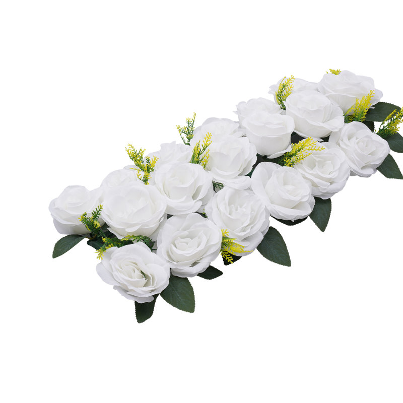 Centre de table de salle à manger de mariage artificiel à motif de fleurs McMahon, Blanc