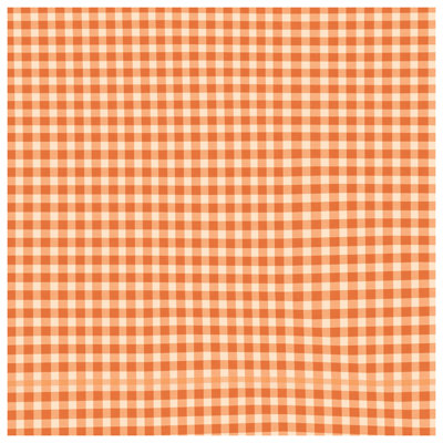 Édredon orange, vichy blanc