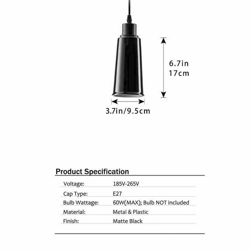 Amrie 1 - Light Black Cylinder Pendant