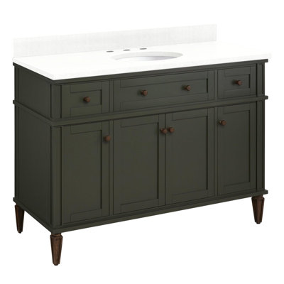 Elmdale 48" Freestanding Mahogany Single Basin Vanity Oval Undermount Sink - 8" Faucet Holes
