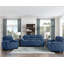 Canapé moelleux en tissu texturé bleu-358075652