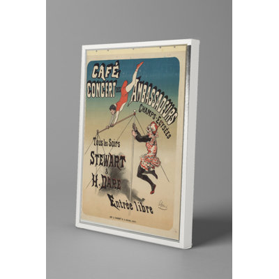 Café concert des ambasseurs 1890 - Belle Époque, affiche rétro encadrée