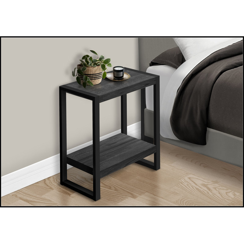 Accent Table, Side, End, Nightstand, Lamp, Laminate, Metal, Industrial