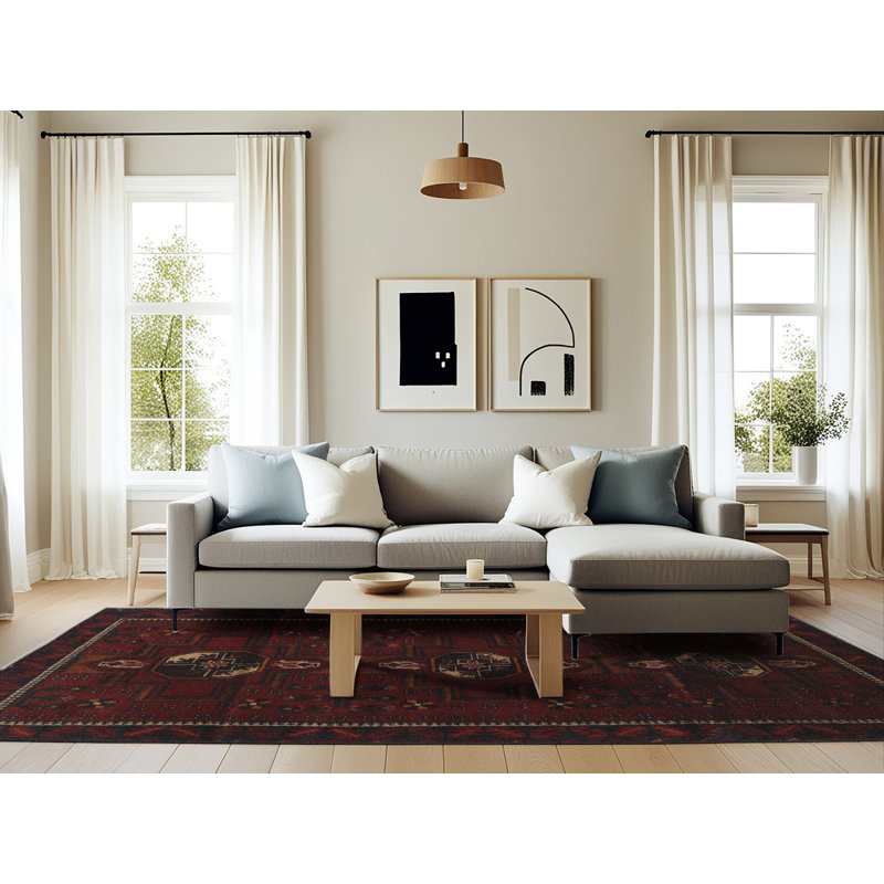 Tapis rouge à motif sud-ouest, Rectangle 6 pi x 9 pi