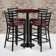 Aniket 30'' Round Laminate Table Set with Round Base and 4 Ladder Back Metal Barstools