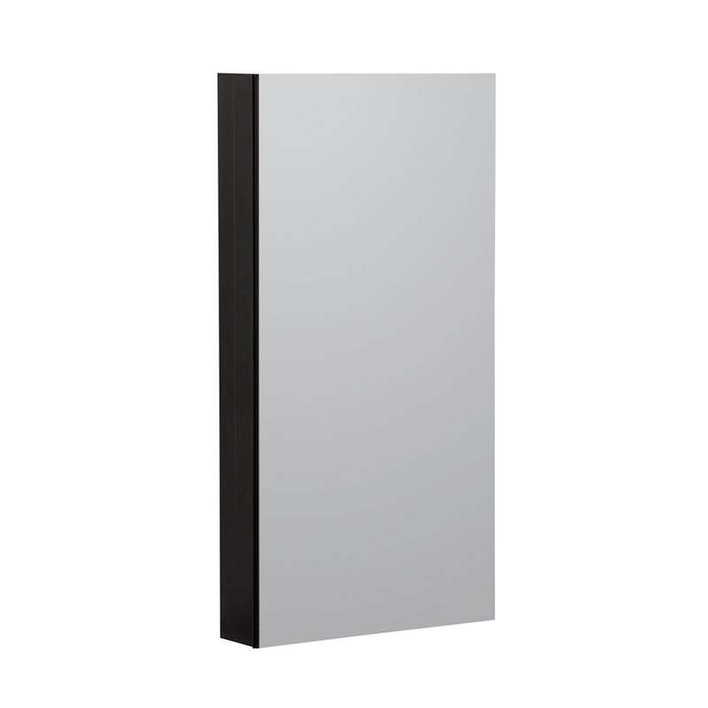  Armoire à pharmacie encastrée ou à fixation en surface avec 1 porte et 3 tablettes réglables, Noir