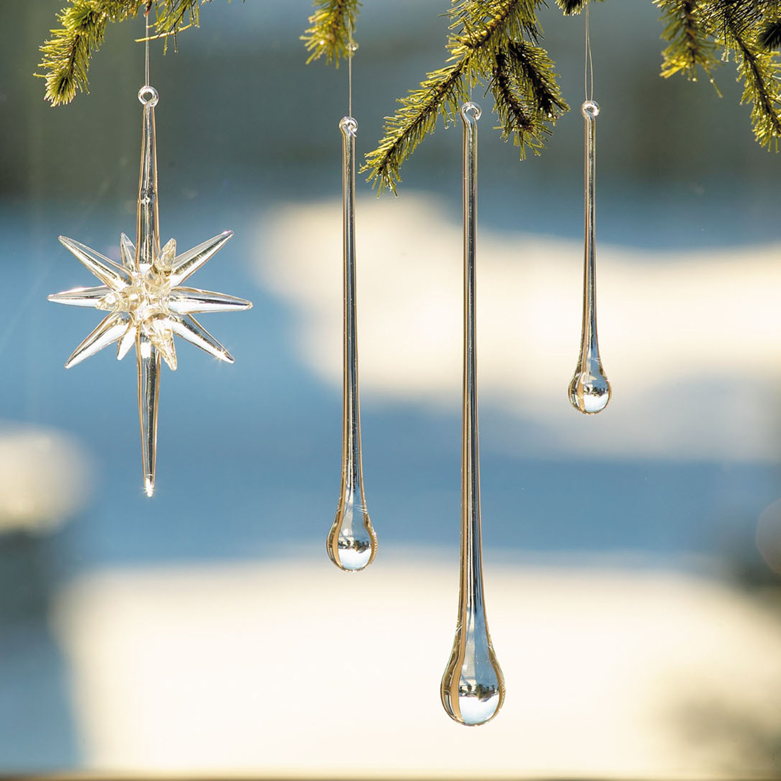 Icicle Drop Glass Finial Ornament