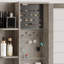 Bureau de coiffeuse avec miroir et lumières, coiffeuse de maquillage avec 5 tiroirs et organisateur de bijoux caché-2010471780