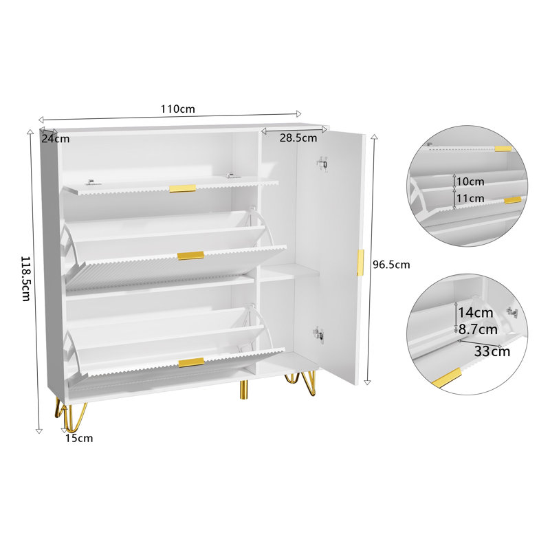 22 Pair Shoe Storage Cabinet