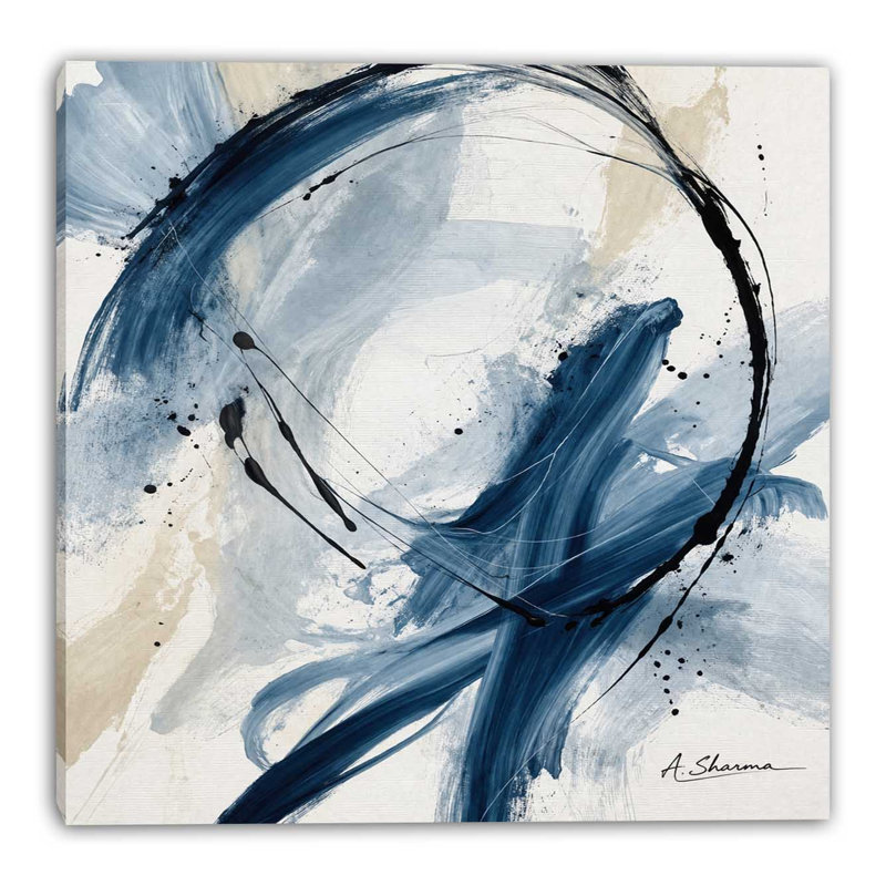 Art mural sur toile Cobalt Sweep, L 36 po x H 24 po x P 1,5 po