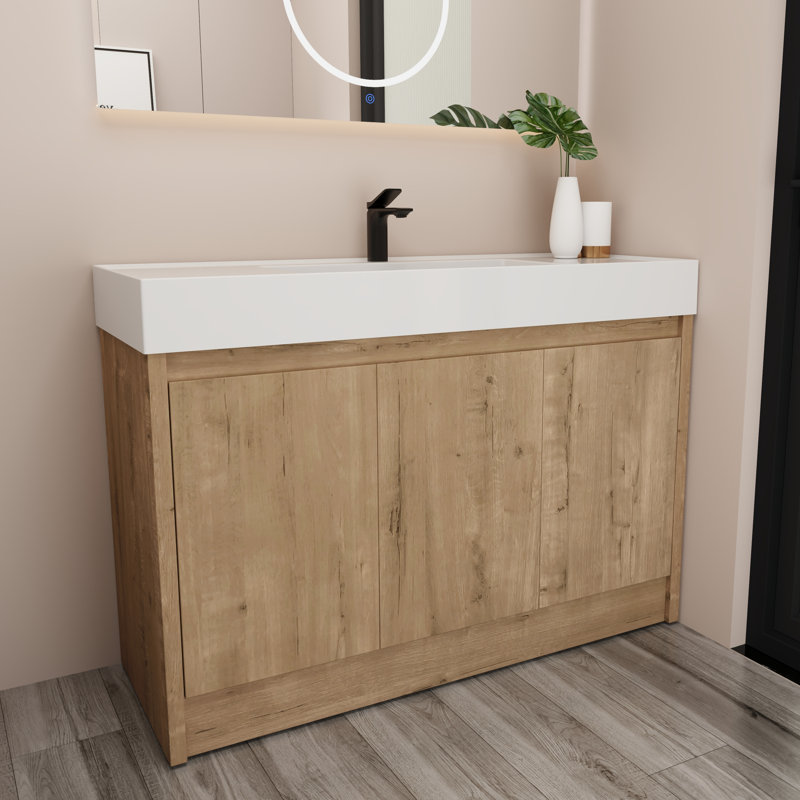 47.28'' Single Bathroom Vanity with Resin Top