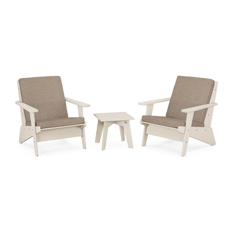 Riviera Modern Lounge 3-Piece Set, Spiced Burlap, Sand