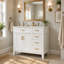 Meuble-lavabo de salle de bain de 36 pouces (91 cm) avec 4 tiroirs de rangement et porte à fermeture en douceur-1106623998