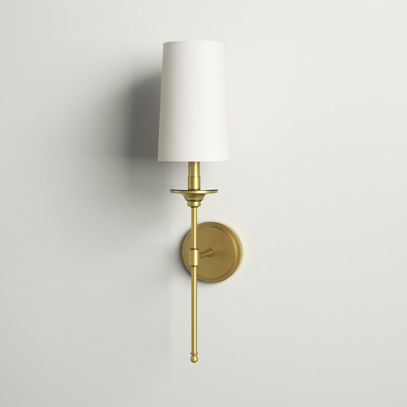 Hayse 1-Light Dimmable Wallchiere, Rubbed Brass