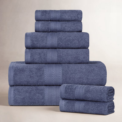 Asleigh Eco-Friendly Cotton 8 Piece Assorted Bathroom Towel Set