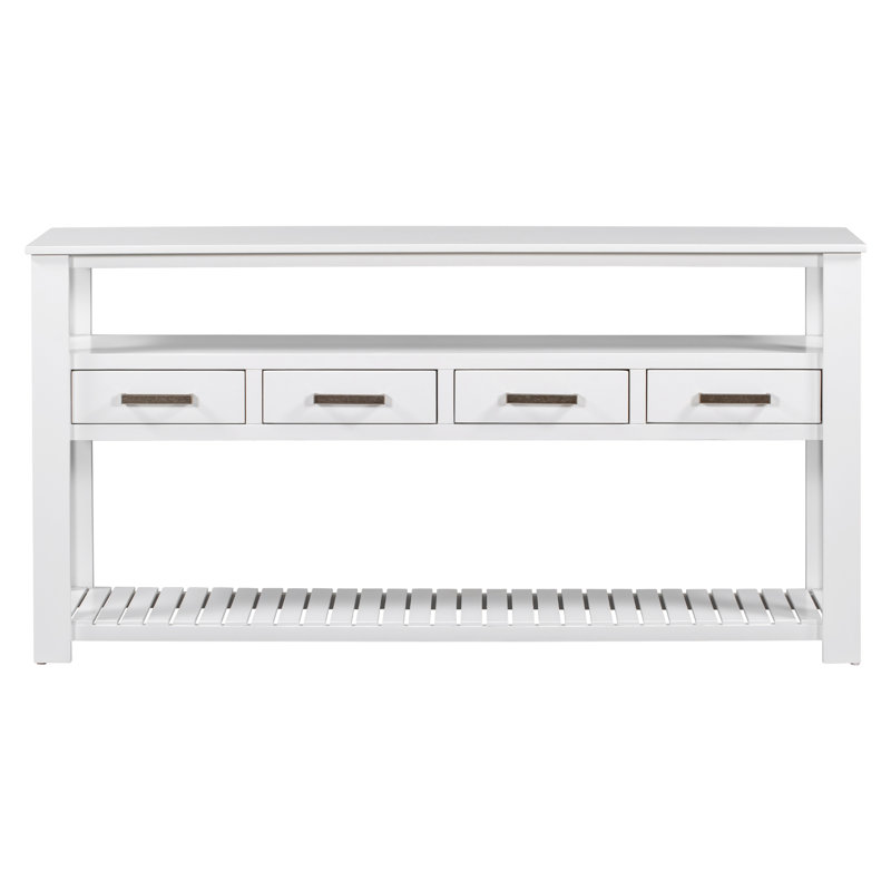 Console 61 po à 4 tiroirs, Blanc