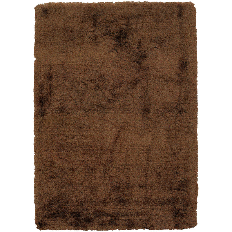 Vani Hand Loomed Modern Area Rug in Brown/Rust, Rectangle 5' x 7'6"