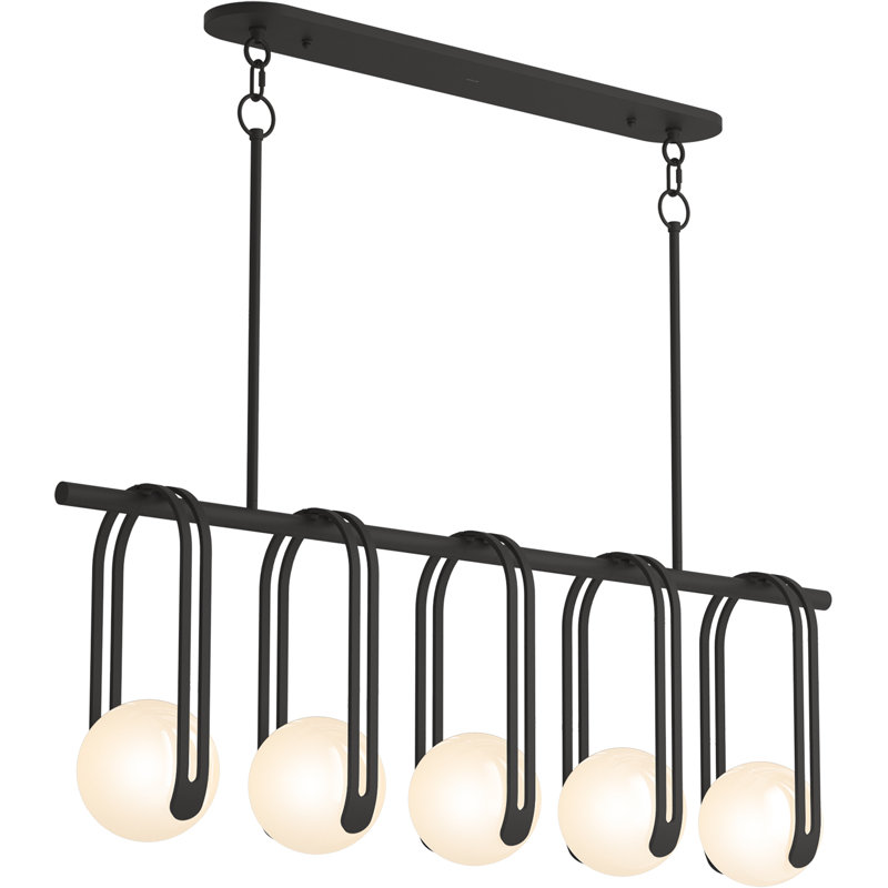 Kraga 45" Five-Light Linear Chandelier, Matte Black