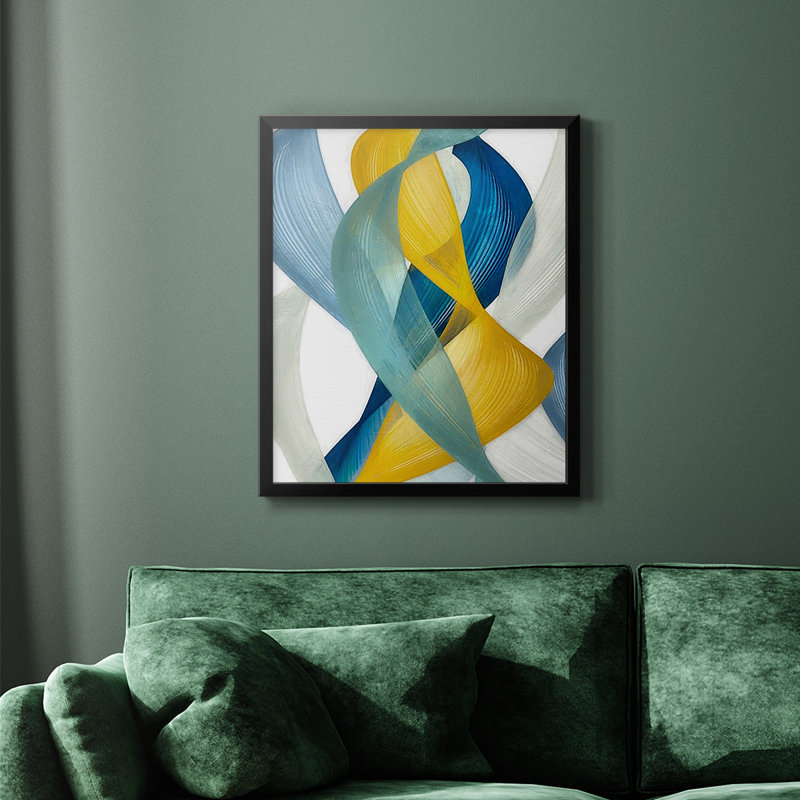 Bandes horizontales I, toile encadrée de qualité supérieure - prête à être accrochée, Noir, H 24 po x l 20 po