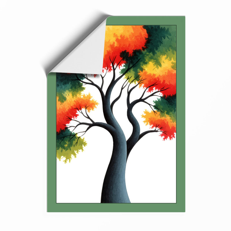 Autumn Tree In Watercolour Botanical - Print, Unframed, A4 - 29.7 x 21.0 cm