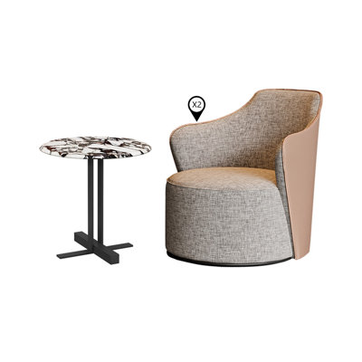 Ensemble de 2 chaises légères et luxueuses en cuir Nappa