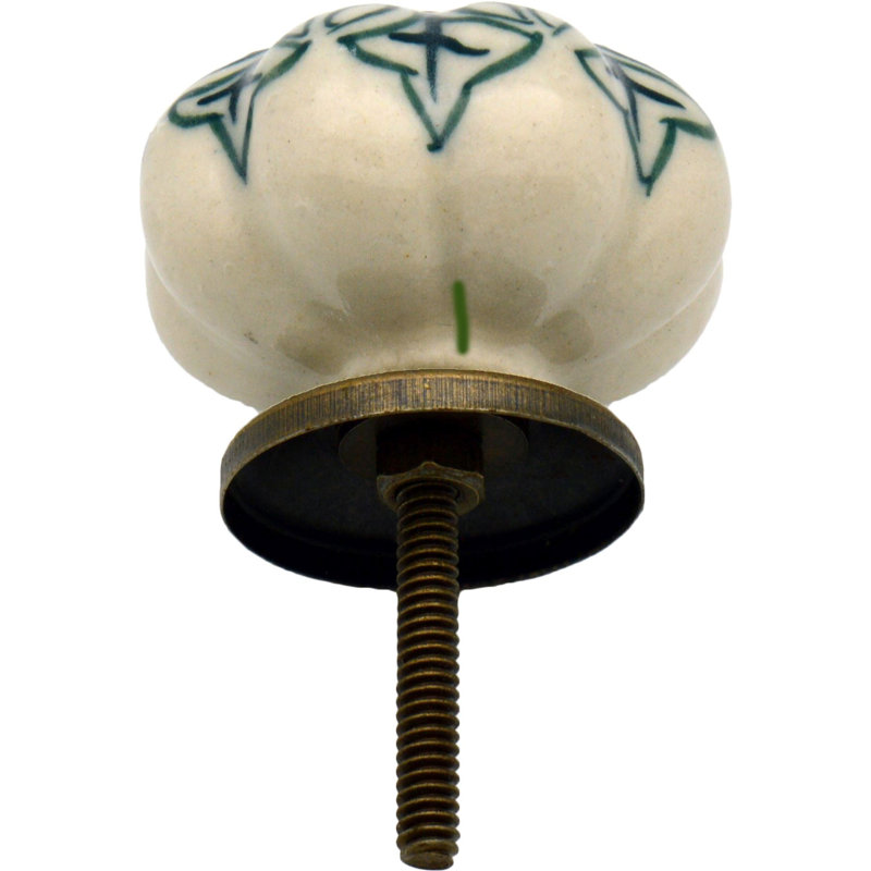 Nicola Spring - Floral Ceramic Cabinet Knobs, Dark Green