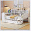 Lit de jour en bois avec 3 tiroirs, ports USB et bureau-1059077572