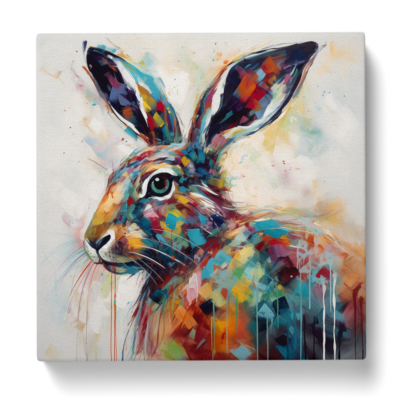 Hare Abstract Art - Wrapped Canvas