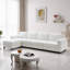 Canapé de rangement modulaire de 131 po avec repose-pieds - ports USB / Type-C, tissu chenille, fonction de canapé-lit et assemblage facile-1299621566