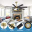 Ventilateur de plafond à DEL intégré à 8 pales Ladanna-804234919-804234916