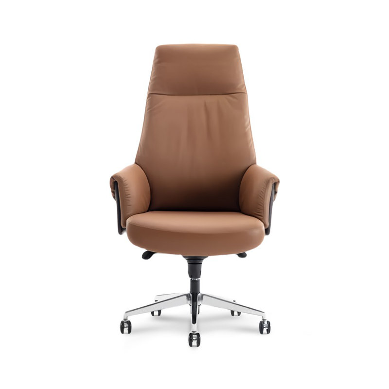 Light Brown + Dark Brown + Silver adjustable Microfiber Leather + Aluminium Alloy Office Chair