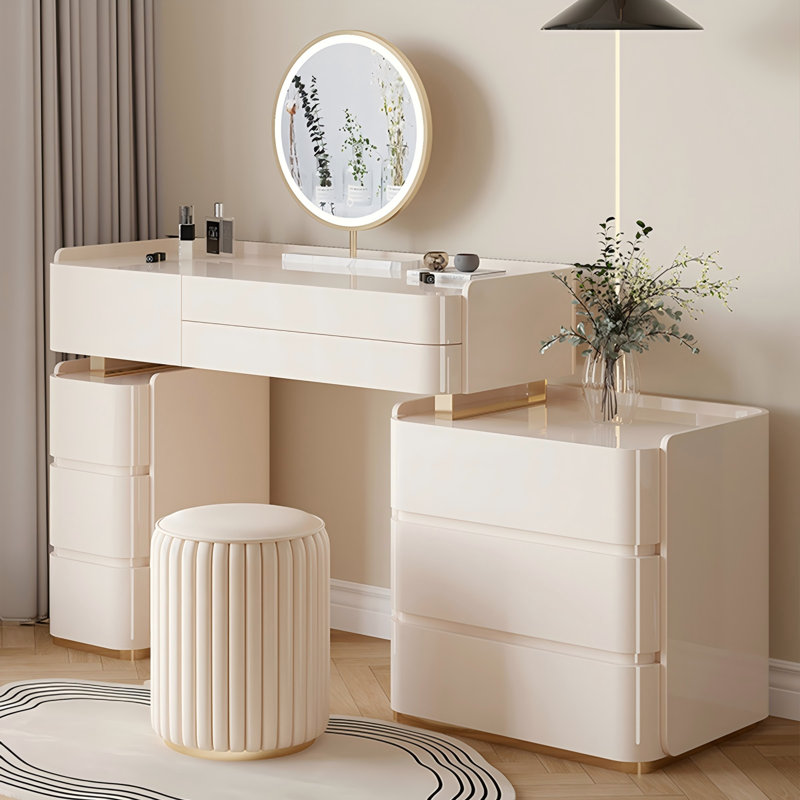 Meuble-lavabo moderne 31,50 po avec commode avec tabouret et miroir