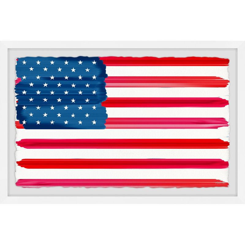 Reproduction de photo encadrée « the American Flag » par Trinx, H 30 po x l 45 po x 1,5 po