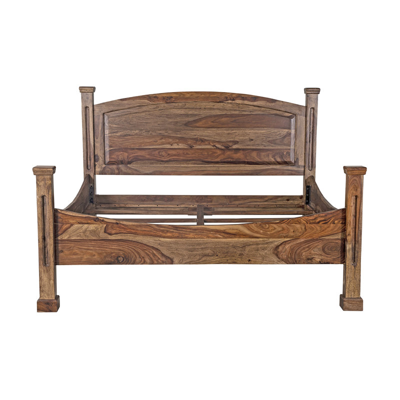 Traci Solid Wood Platform Bed, King, Dark Brown