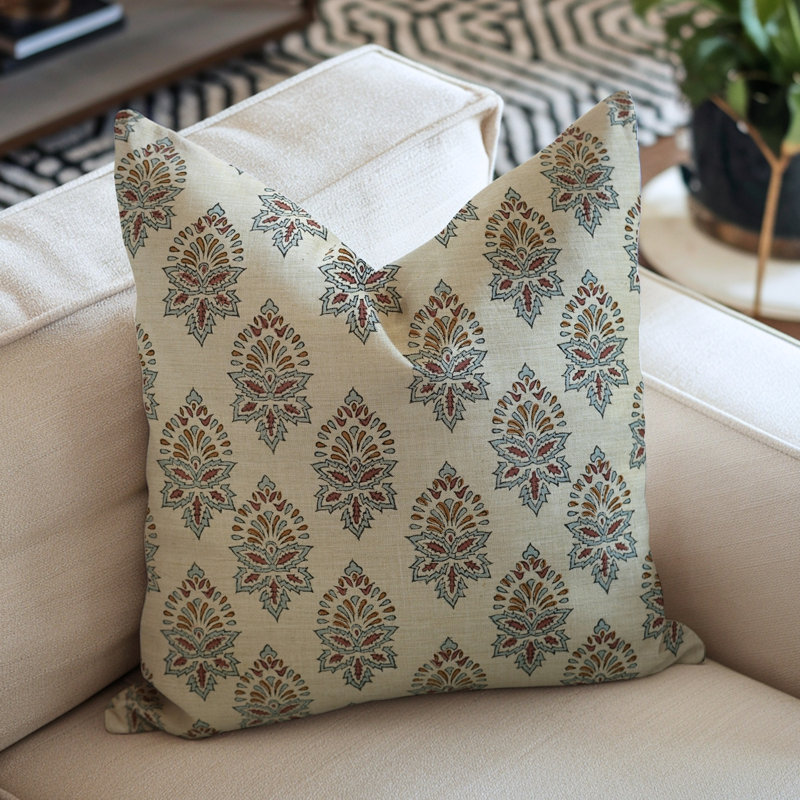 Housse de coussin décoratif décoratif Fabcline, coussin décoratif doux et durable pour canapé ou salon, Varmala, Carré