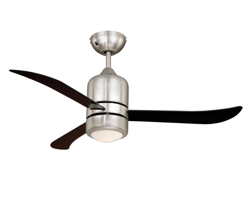 112cm Ceiling Fan with Light Kit, Black
