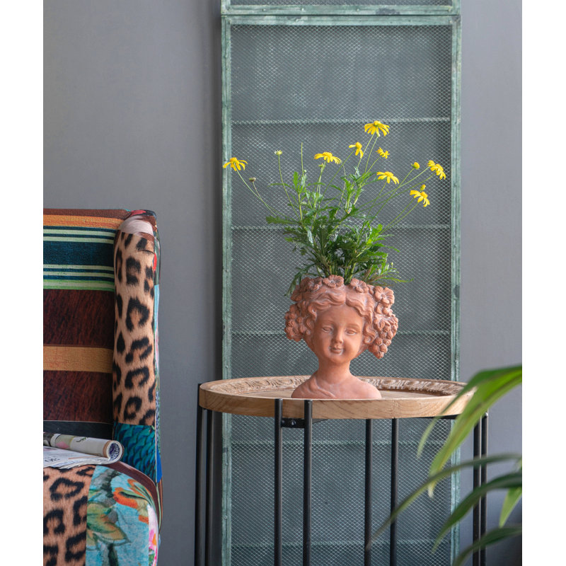 Visage Head Bust Planter, Brown - Home Wall Planter