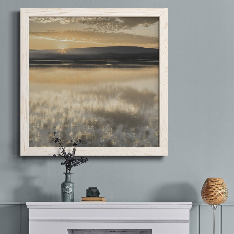 Mountain Pass - Peinture sur toile encadrée, H 20 po x l 20 po x P 1,5 po, Cadre blanc