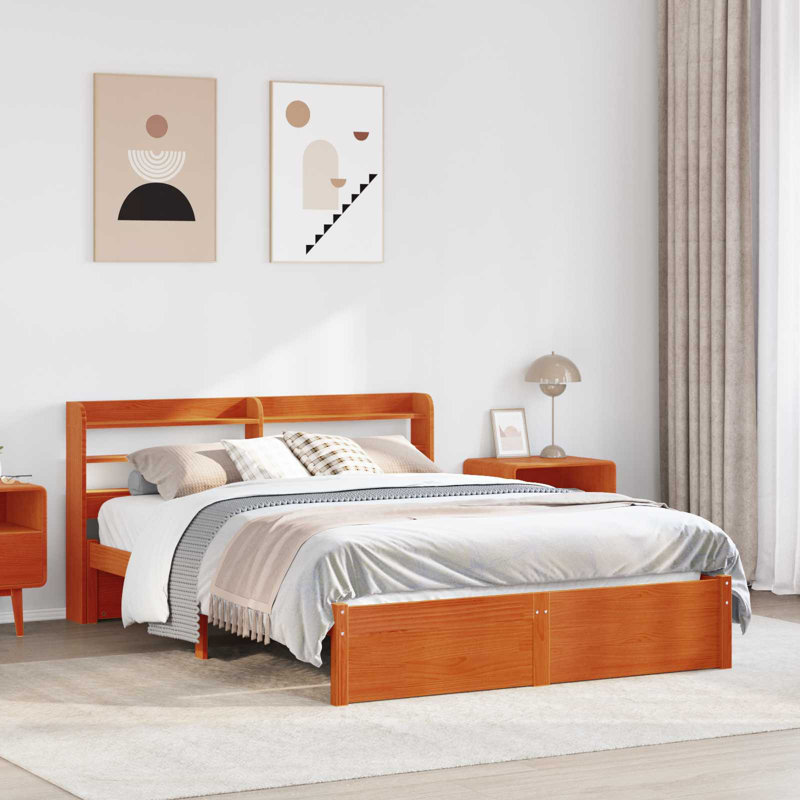 Solid Wood Bed, European Double (140 x 200 cm)