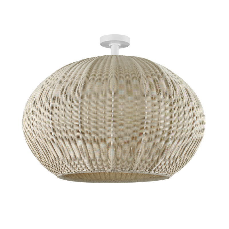 Plafonnier semi-encastré 28,35 po Garota, Blanc naturel, Ivoire / blanc