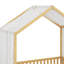 Cadre de lit simple pour enfants, cadre de lit pour tout-petits en forme de maison avec de hautes balustrades-932521526
