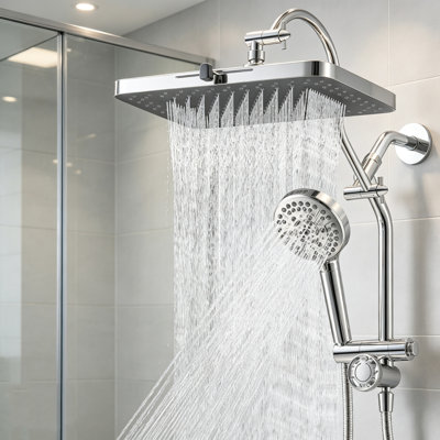 13" Rainfall Shower Head with 10 Spray Handheld