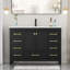 Ensemble de meuble-lavabo simple 48 po avec lavabo, robinet, tablette d'armoire de salle de bain moderne avec tiroirs et portes-470015720