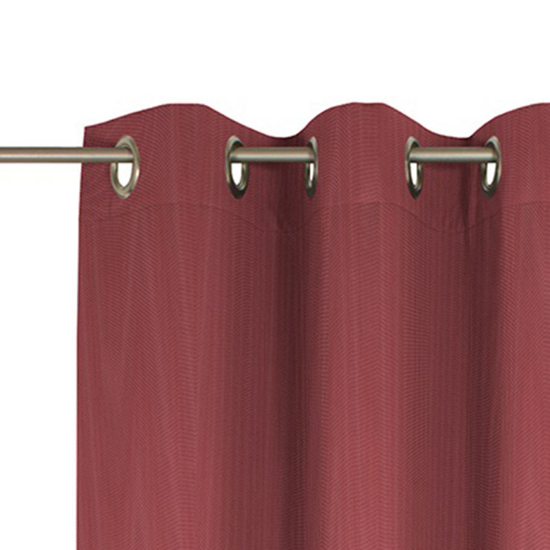 Uni Collection Light 100% Cotton Opaque Grommet / Eyelet Single Curtain Panel, Cherry, 142cm wide x 395cm high