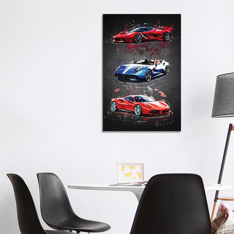 Ferrari1 1 Piece Wrapped Canvas Wall Art, 101.6 cm H x 66.04 cm W x 1.91 cm D