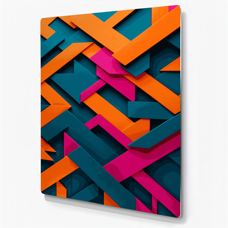 Abstrait, formes, 47, art mural en métal vert, H 12 po x l 18 po