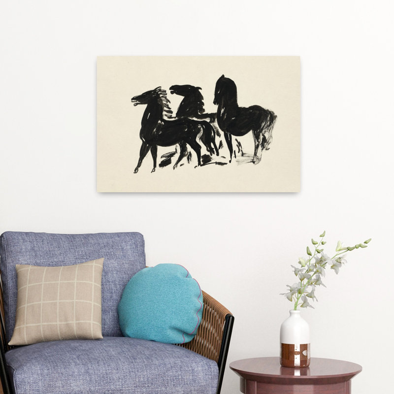 Art contemporain Art cheval contemporain, H 16 po x l 24 po