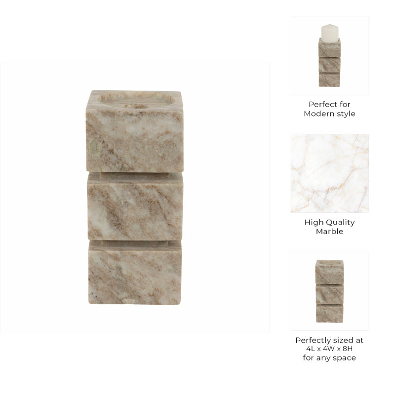 Pillar Candle Holder, 8" H x 4" W x 4" D